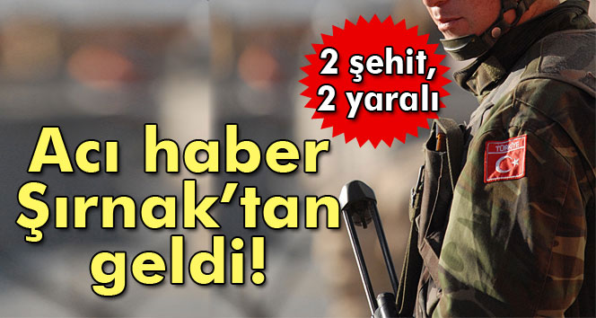 Şırnak'ta askere mayınlı saldırı: 2 şehit, 2 yaralı