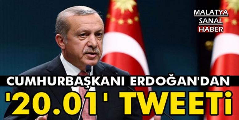 Cumhurbaşkanı Erdoğan'dan '20.01' tweeti