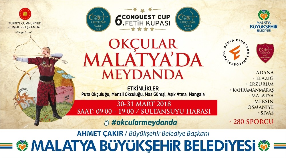 6.Fetih Kupası Geleneksel Türk Okçuluğu Bölge Elemeleri Malatya’da yapılacak
