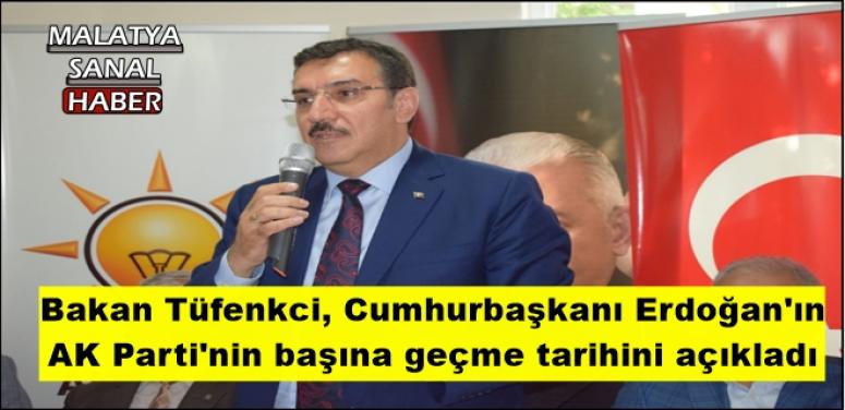 Bakan Tüfenkci, Cumhurbaşkanı Erdoğan'ın  AK Parti'nin başına geçme tarihini açıkladı