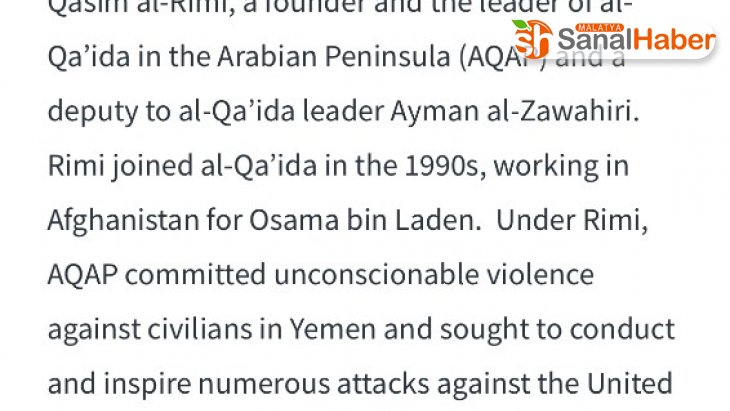 ABD, El Kaide lideri Kasım el-Rimi'nin öldürüldüğünü duyurdu