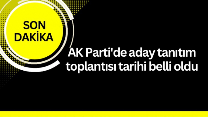 AK Parti'de aday tanıtım toplantısı tarihi belli oldu