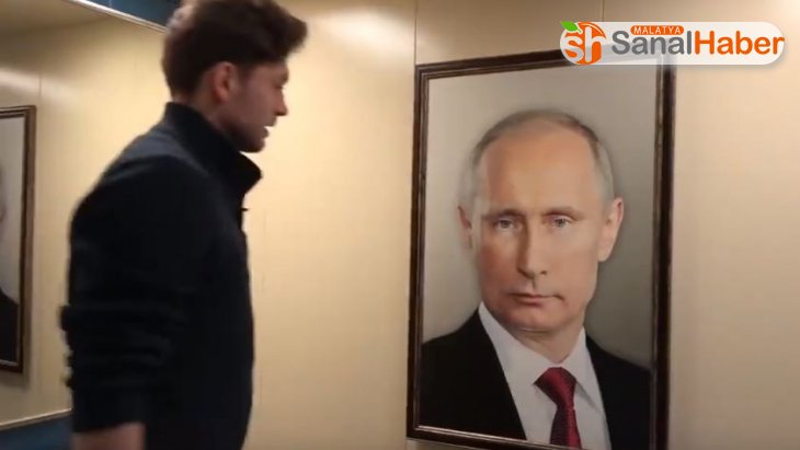 Asansöre asılan Putin fotoğrafıyla sosyal deney yaptılar