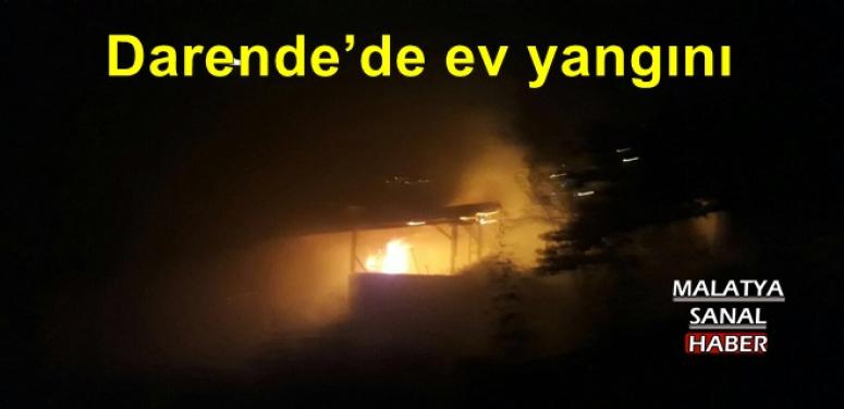 Darende’de ev yangını