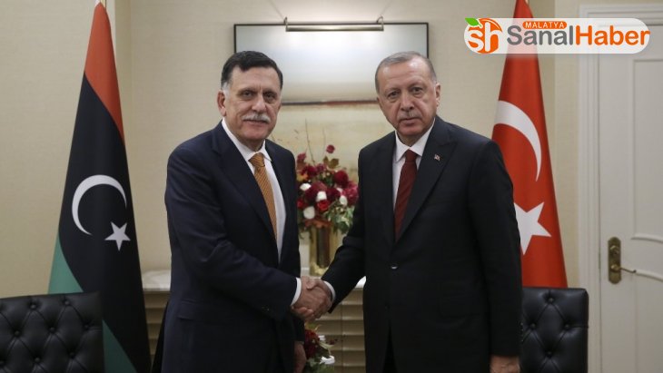 Cumhurbaşkanı Erdoğan, Libya Başkanlık Konseyi Başkanı es-Serrac ile görüştü