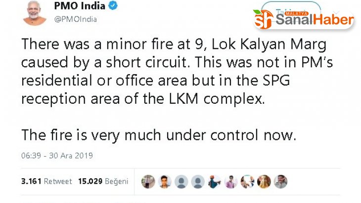 Hindistan Başbakanı Modi'nın ofisinde korkutan yangın