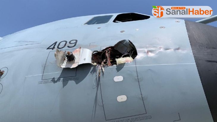 İspanya'ya ait askeri kargo uçağı kuş çarpması sonucu acil iniş yaptı