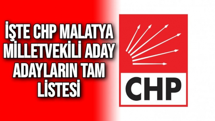 İşte CHP Malatya Milletvekili aday adayların tam listesi