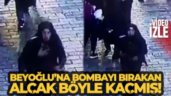 Beyoğlu'na bombayı bırakan kadın teröristin kaçma anı kameraya yansıdı