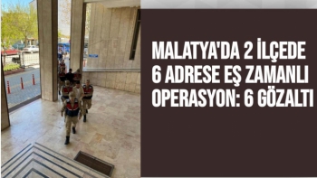 Malatya'da 2 ilçede 6 adrese eş zamanlı operasyon: 6 gözaltı