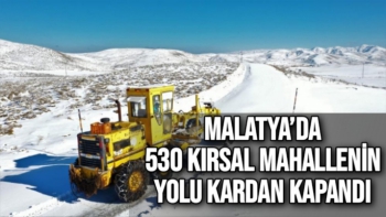 Malatya´da 530 kırsal mahallenin yolu kardan kapandı