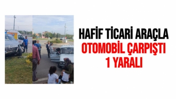 Malatya'da Hafif ticari araçla otomobil çarpıştı