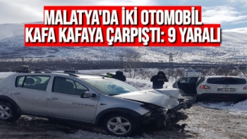 Malatya'da iki otomobil kafa kafaya çarpıştı: 9 yaralı