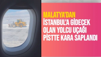 Malatya’dan İstanbul’a gidecek olan yolcu uçağı pistte kara saplandı 