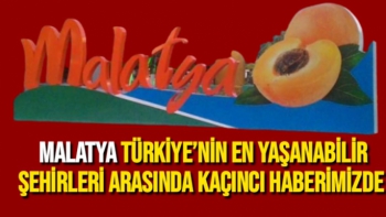 Malatya Türkiye’nin en yaşanabilir şehirleri arasında kaçıncı haberimizde 
