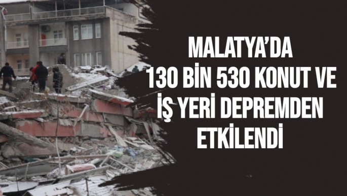 Malatya´da 130 bin 530 konut ve iş yeri depremden etkilendi