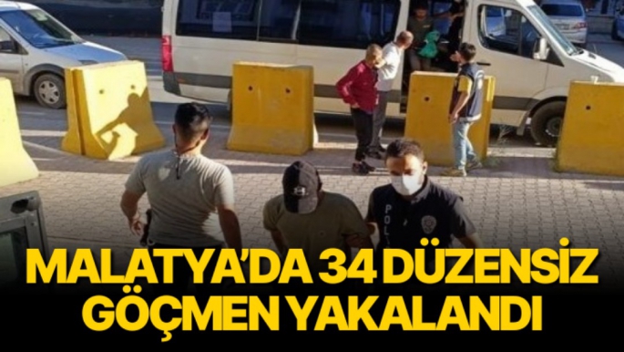 Malatya´da 34 düzensiz göçmen yakalandı