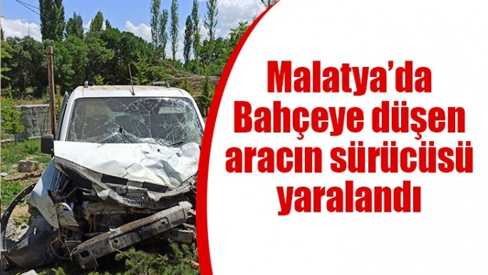 Malatya'da Bahçeye düşen aracın sürücüsü yaralandı