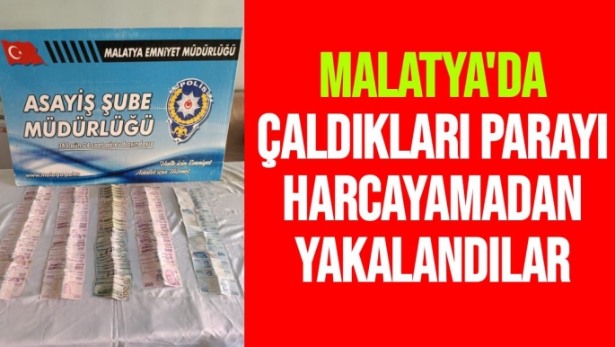 Malatya'da Çaldıkları parayı harcayamadan yakalandılar
