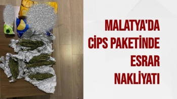 Malatya'da Cips paketinde esrar nakliyatı
