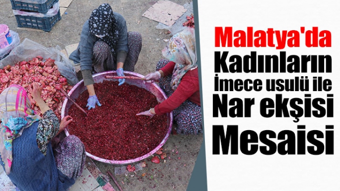 Malatya'da Kadınların imece usulü ile nar ekşisi mesaisi
