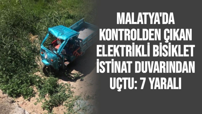 Malatya'da Kontrolden çıkan elektrikli bisiklet istinat duvarından uçtu: 7 yaralı