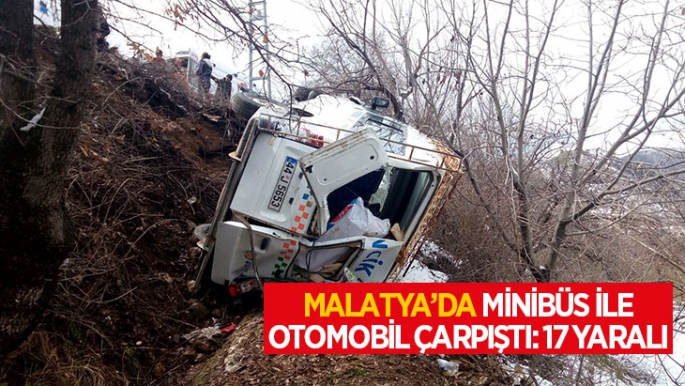 Malatya'da Minibüs ile otomobil çarpıştı