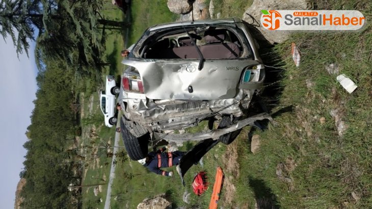 Malatya'da otomobil takla attı: 1 ağır yaralı