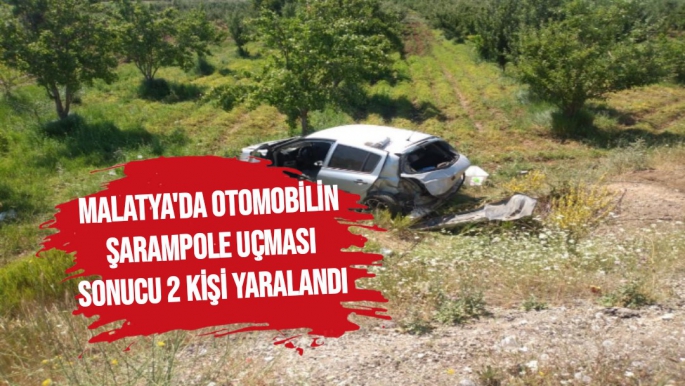 Malatya'da otomobilin şarampole uçması sonucu 2 kişi yaralandı