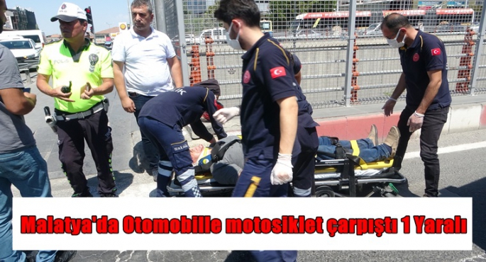 Malatya'da Otomobille motosiklet çarpıştı 1 Yaralı