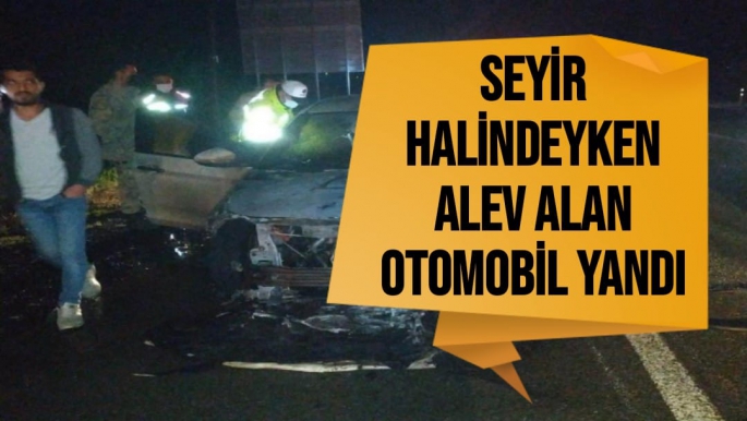 Malatya'da Seyir halindeyken alev alan otomobil yandı