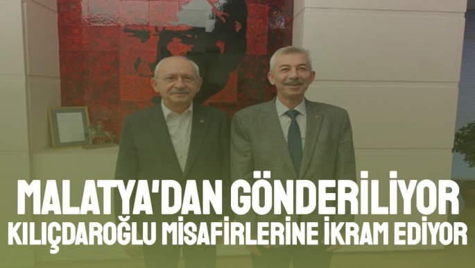 Malatya'dan gönderiliyor Kılıçdaroğlu misafirlerine ikram ediyor