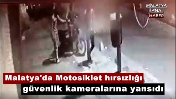 Malatya'da Motosiklet hırsızlığı güvenlik kameralarına  yansıdı