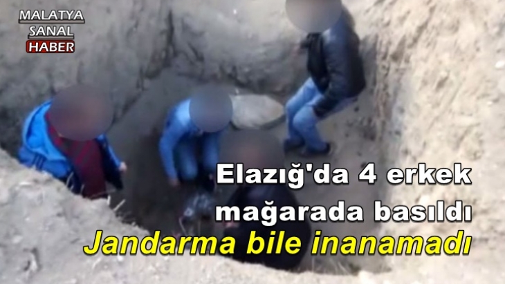 Elazığ'da 4 erkek mağarada basıldı