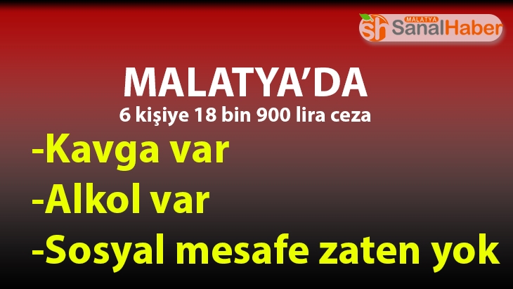 Malatya'da 6 kişiye 18 bin 900 lira ceza