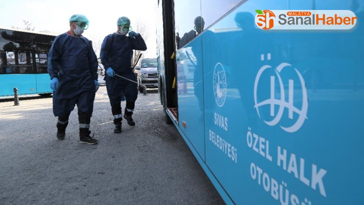 Sivas'ta halk otobüslerinde virüs önlemi