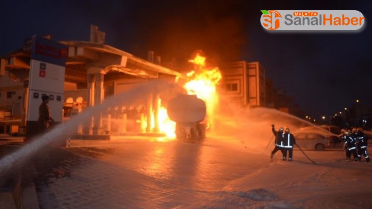 Suudi Arabistan'da benzin istasyonunda korkutan yangın