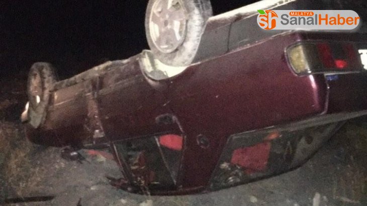 Malatya’da Takla atan otomobilin sürücüsü yaralandı