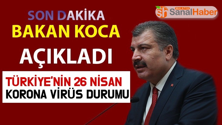 Türkiye'nin 26 Nisan Korona Virüs Durumu
