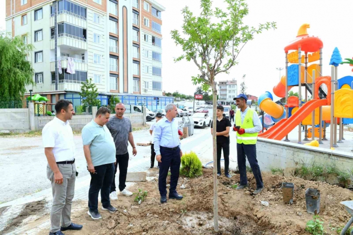 Başkan Çınar, yapımı süren yeni park alanını inceledi

