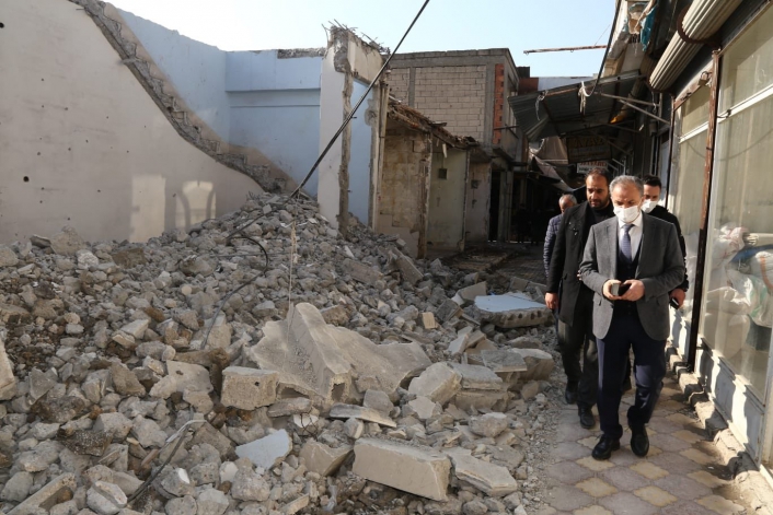 Başkan Kılınç, tarihi çarşıdaki restorasyon çalışmalarını inceledi
