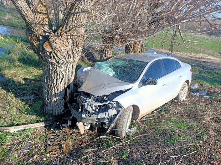 Otomobil ağaca çarptı: 3 yaralı
